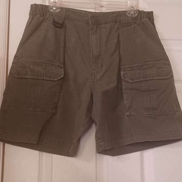 Men's FADED GLORY Cargo Shorts - Olive Green Zip 7 Pockets Size 36 (actual 32) - Picture 1 of 13